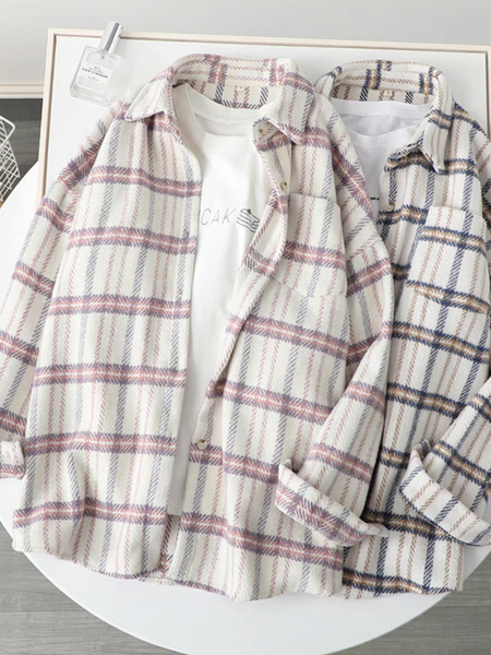 Tansy Flannel Shirt In Pink - flat-lay product shot of the flannel shirt - Miss Mosa By Akanksha