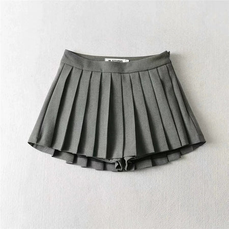 Tenniscore Trendy Short Skirts - flat-lay product shot, grey - Miss Mosa By Akanksha