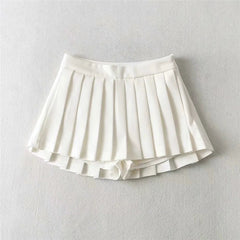 Tenniscore Trendy Short Skirts - flat-lay product shot, white - Miss Mosa By Akanksha