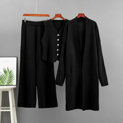 Teresa Luxe Coord Set With Cape - flat-lay shot, black - Miss Mosa By Akanksha
