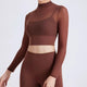 Terra Seamless Top with Inbuilt Bra - front shot on model, brown - Miss Mosa By Akanksha