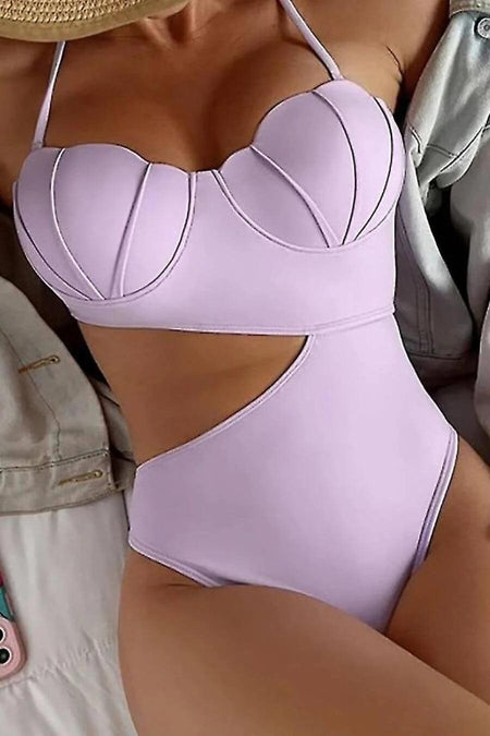 The Mermaid Luxe Swimsuit - Lilac - front shot on model, lilac - Miss Mosa By Akanksha