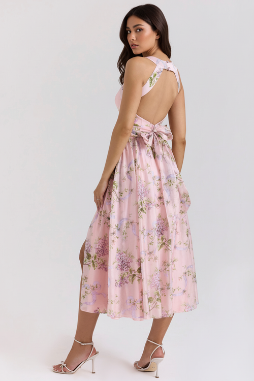 Thistle Summer Holiday Midi Dress In Pink