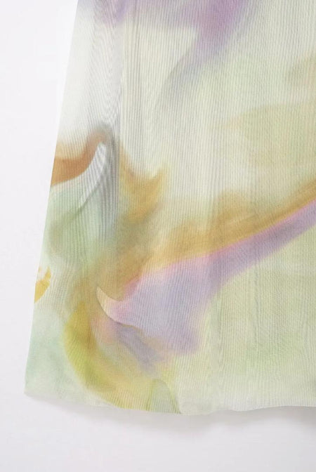 Tie And Dye Summer Holiday Dress In Multicolour - close-up of skirt fabric detail - Miss Mosa By Akanksha