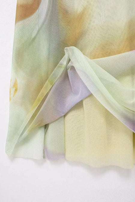 Tie And Dye Summer Holiday Dress In Multicolour - close-up of slit hem detail - Miss Mosa By Akanksha