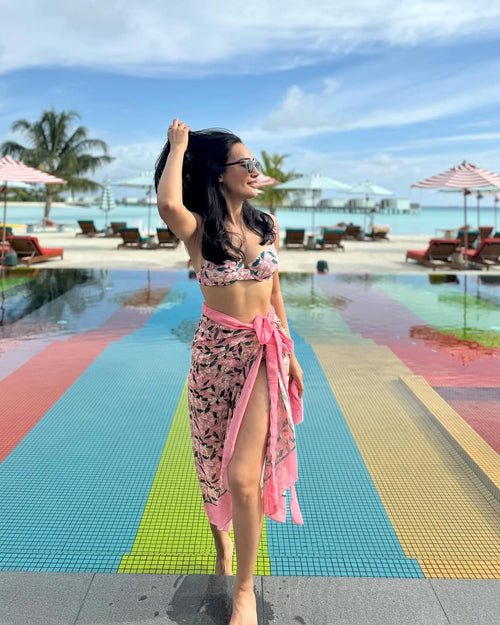 Travis Bikini with Sarong In Pink