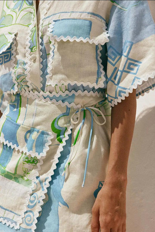 Trixie Printed Summer Coord In Blue