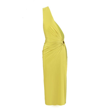 Trope Luxe Swimsuit With Coverup In Yellow - side flat-lay product shot of coverup - Miss Mosa By Akanksha