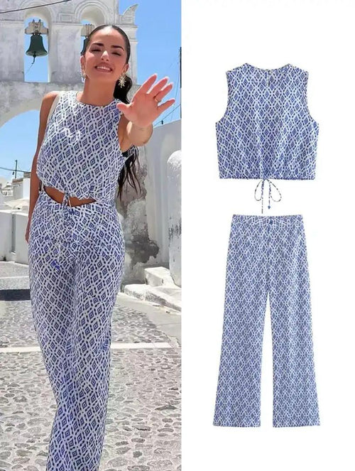 Troy Summer Coord Set In Blue