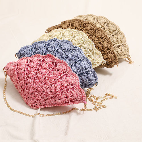 Twirly Shell Sling Bag With Chain