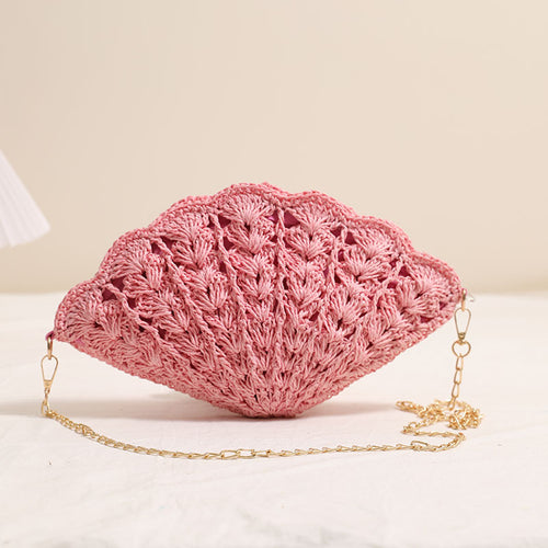 Twirly Shell Sling Bag With Chain