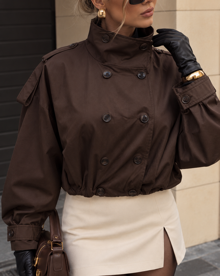 Immy Oversized Buttoned Crop Jacket