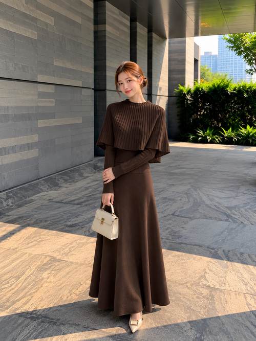 Amalfi 3Pcs Coord Skirt Set With Cape