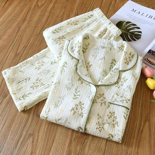 Vaco Floral Cotton Crepe Nightsuits In Off-White