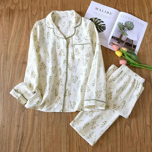 Vaco Floral Cotton Crepe Nightsuits In Off-White
