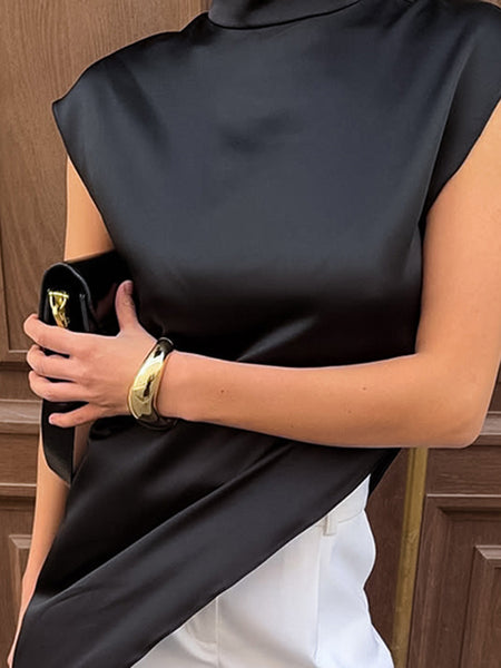 Valentin Asymmetric Summer Top - close-up shot, black - Miss Mosa By Akanksha