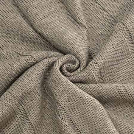 Valerio Woolen Coord Set - close-up of fabric detail, taupe - Miss Mosa By Akanksha