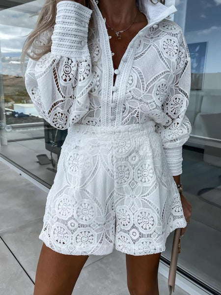 Valery Coord Set - front shot on model, white - Miss Mosa By Akanksha