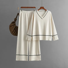 Vaya Premium Winter Coord Set - Tracksuit - front shot of set on hanger, cream - Miss Mosa By Akanksha
