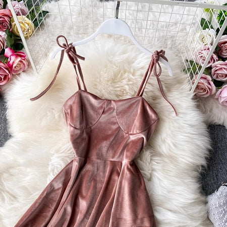 Velour Skater Dresses - close-up of bodice, pink - Miss Mosa By Akanksha