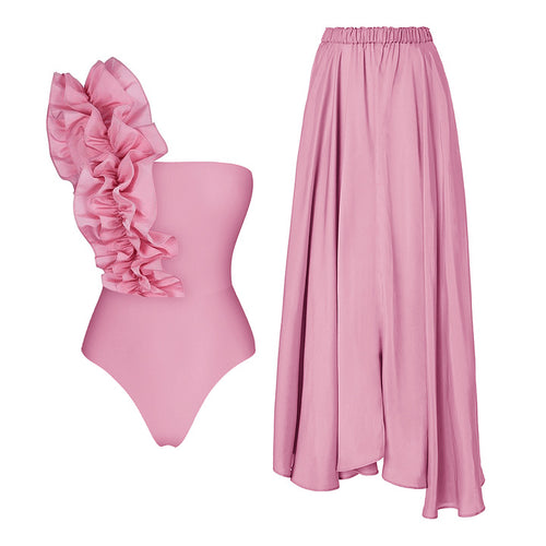 Viola Ruffled Swimsuit With Skirt