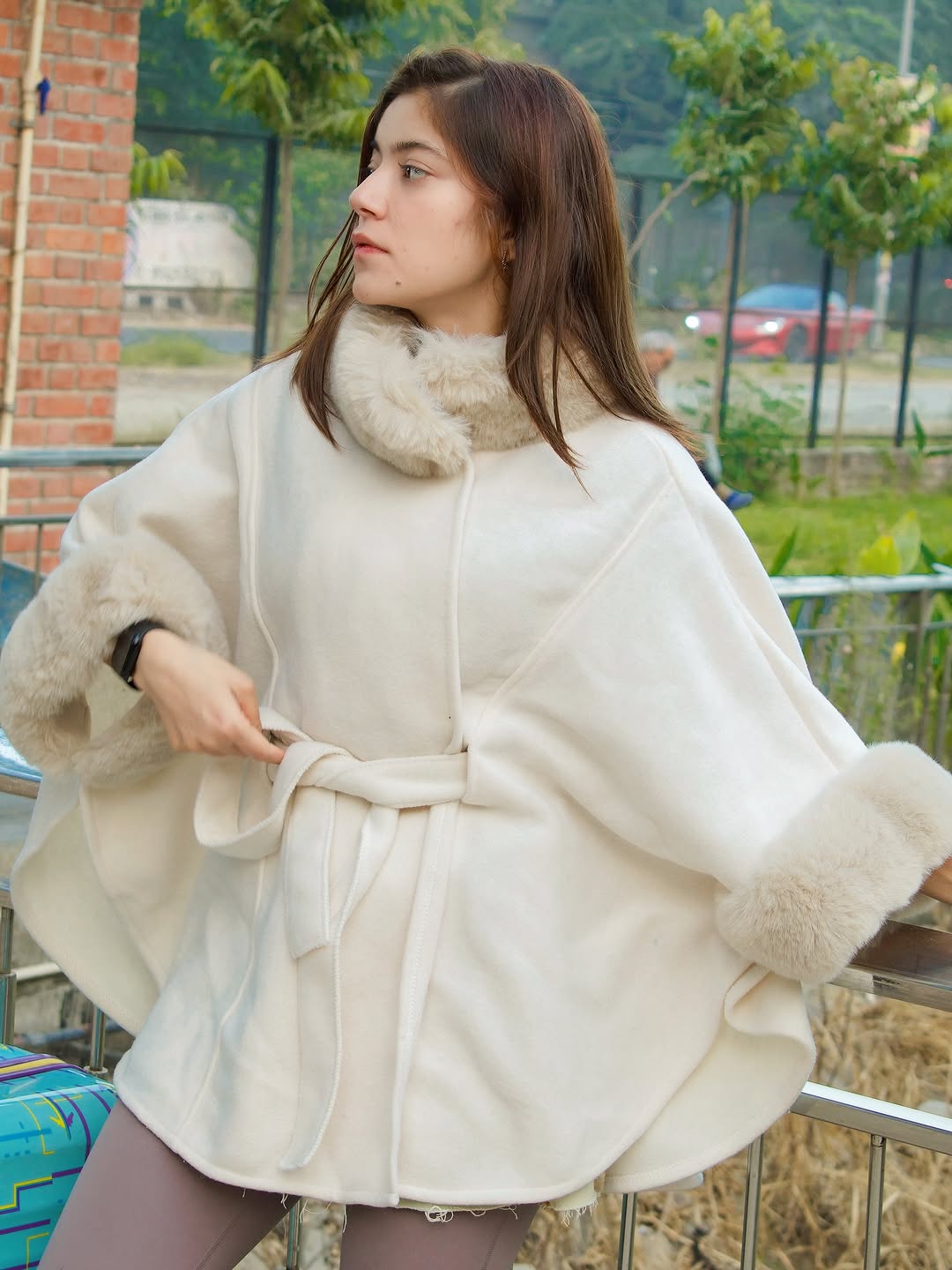 Buy Violetta Premium Winter Capes with Fur Detailing with Fur