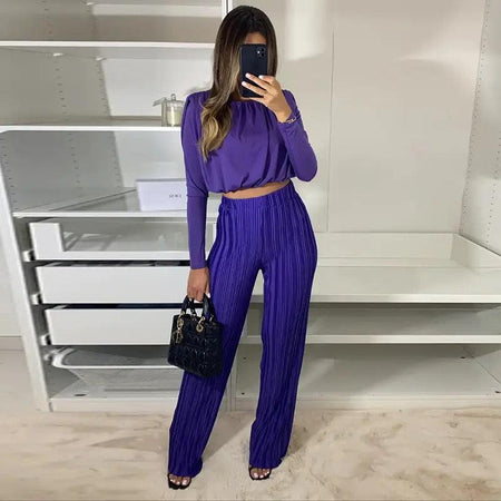 Vizag Summer Coord Set - full-length shot on model, purple - Miss Mosa By Akanksha