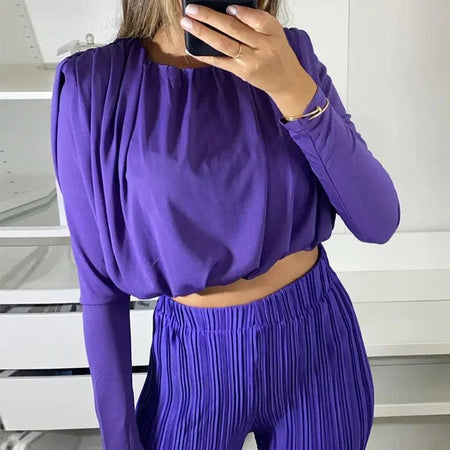 Vizag Summer Coord Set - front shot on model, purple - Miss Mosa By Akanksha