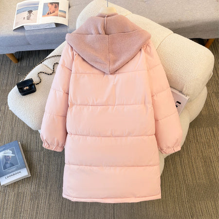 Warsaw Warm Long Parka Jacket - flat-lay back shot of parka, pink - Miss Mosa By Akanksha