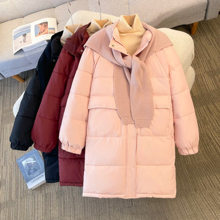 Warsaw Warm Long Parka Jacket - flat-lay shot of parka colour range, pink - Miss Mosa By Akanksha