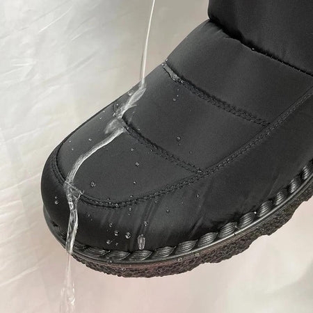Waterproof Winter Snow Boots - close-up of waterproof finish, black - Miss Mosa By Akanksha