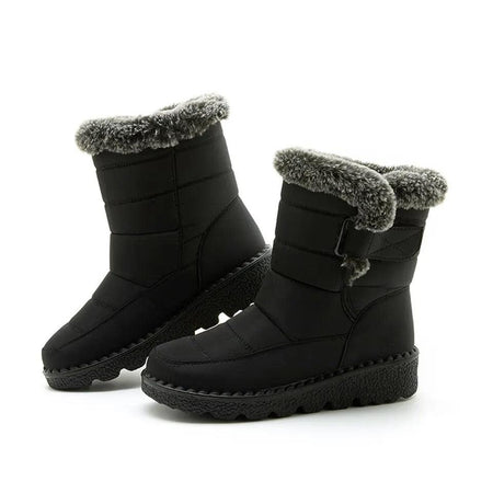 Waterproof Winter Snow Boots - flat-lay product shot, black - Miss Mosa By Akanksha