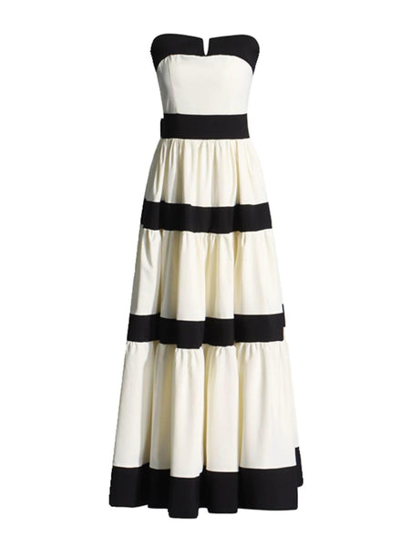 Wesley Offshoulder Holiday Maxi Dress In White - front shot on hanger - Miss Mosa By Akanksha