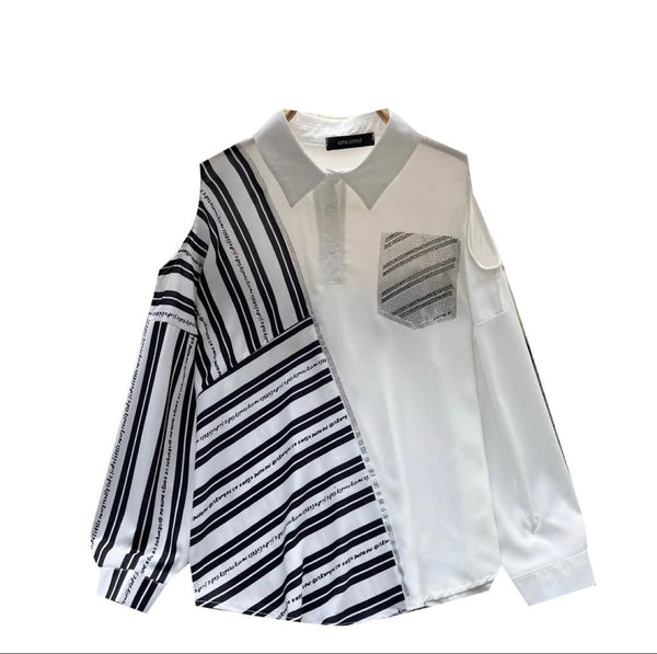Alyona Dual Tone Shirt - Alamode By Akanksha