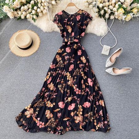 Black - Meadow Belted Dress