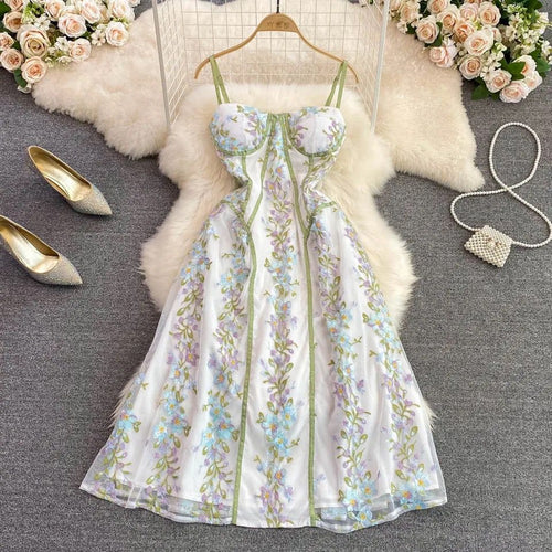 Rupanzel Embroidered Dress In Off-White