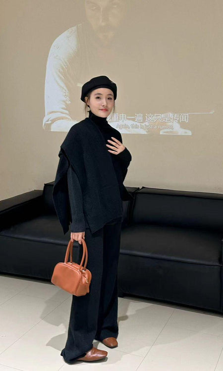 Black - Ruby Luxe Coord with Scarf