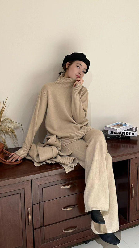 Beige - Ruby Luxe Coord with Scarf