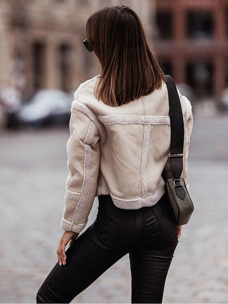 Celestial Faux Fur Suede Short Jacket - Alamode By Akanksha