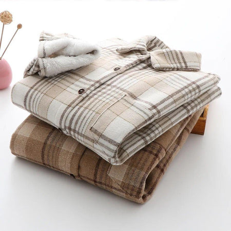 Serenity Fleece-Lined Plaid Shacket - Alamode By Akanksha