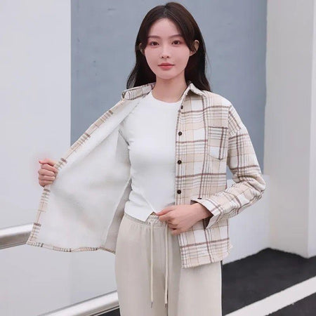 Serenity Fleece-Lined Plaid Shacket - Alamode By Akanksha