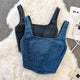 Lyubov Denim Crop Tops - Alamode By Akanksha