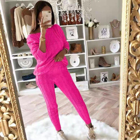 Pink - Darya Winter Knitted Trackset