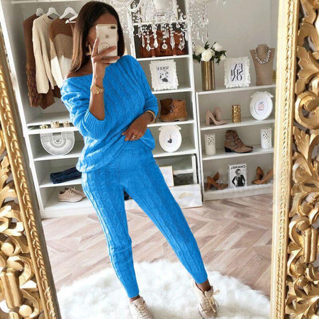 Blue - Darya Winter Knitted Trackset