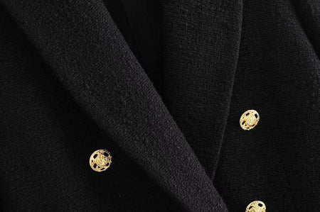 Malota Statement Tweed Blazer in Black - Alamode By Akanksha