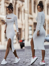 Javiya High Neck woolen Bodycon Dress - Alamode By Akanksha