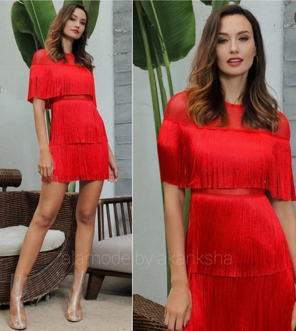 Araya Statement Tassel Dress - Alamode By Akanksha