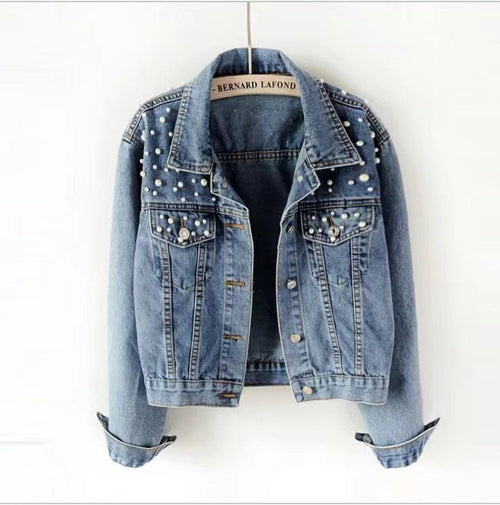 Pearl Embellished Denim Jackets - Alamode By Akanksha