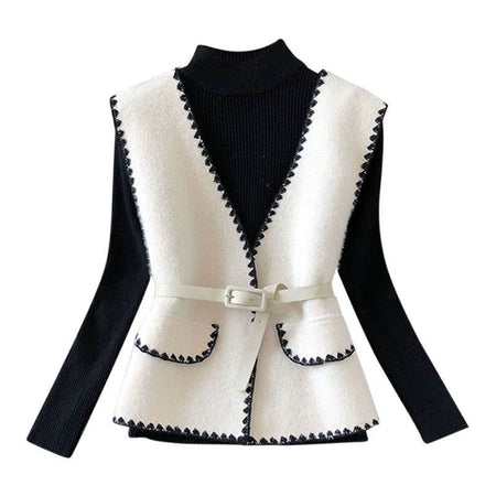 White - Koral Two Pcs Knit Set