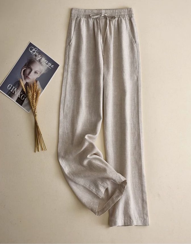 Manon Statement Linen Pants In Beige